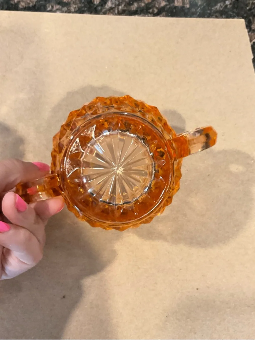 Vintage Pink Depression Glass Creamer and Covered Sugar Set with Original Box